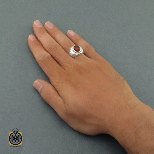 انگشتر عقیق یمن مردانه - کد 8621 - تصویر 5