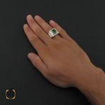 5 انگشتر زمرد زامبیا خوش رنگ و فاخر - کد 8624 - تصویر 5