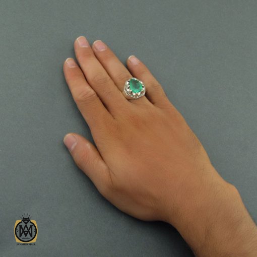 انگشتر زمرد اتیوپی اصل مردانه فاخر و ارزشمند - کد 8583 - تصویر 5