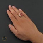 5 انگشتر عقیق قرمز مردانه با حکاکی امیری حسین و نعم الحسین - کد 8637 - تصویر 5