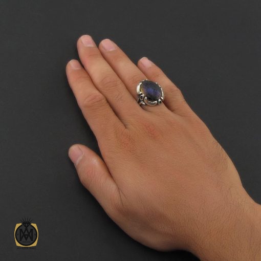 انگشتر حدید سینی مردانه با حکاکی ذکر صلوات - کد 8640 - تصویر 5