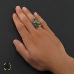 انگشتر عقیق دارگون زرد مردانه - کد 8647 - تصویر 5