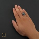 5 انگشتر حیدید سینی مردانه با حکاکی کف العباس - کد 8654 - تصویر 5
