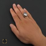 5 انگشتر حیدید سینی مردانه با حکاکی عین علی و سه جلاله - کد 8656 - تصویر 5