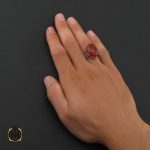 انگشتر عقیق یمن مردانه - کد 8660 - تصویر 5