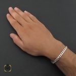 5 دستنبد نقره 22 سانتی درشت مردانه - کد 10001 - تصویر 5
