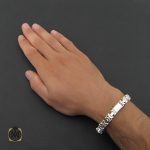 5 دستنبد نقره 21 سانتی درشت مردانه - کد 10002 - تصویر 5