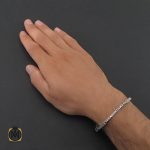 5 دستنبد نقره مردانه 22 سانتی درشت - کد 10003 - تصویر 5