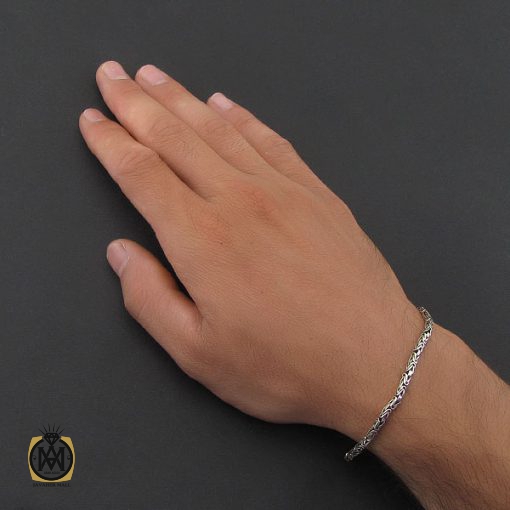 دستنبد طرح ماری نقره 20 سانتی مردانه - کد 10004 - تصویر 5