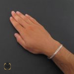 5 دستنبد نقره 23 سانتی مردانه - کد 10015 - تصویر 5