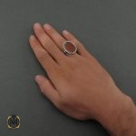 5 انگشتر عقیق یمن با حکاکی سبحان حی القیوم - کد 8662 - تصویر 5