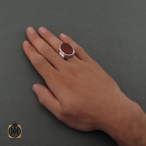 5 انگشتر عقیق یمن با حکاکی هو الحی القیوم - کد 8663 - تصویر 6