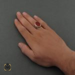 5 انگشتر عقیق یمن با حکاکی ابد والله يا زهراء ماننسى حسينا- کد 8664 - تصویر 5