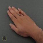 انگشتر عقیق یمن مردانه با حکاکی یا ذالجلال والاکرام - کد 8665 - تصویر 5