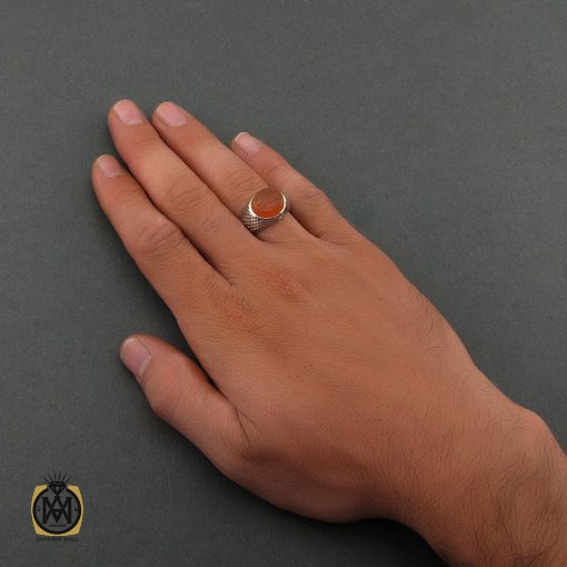5 انگشتر عقیق یمن با حکاکی شرف الشمس اثر استاد ضابطی - کد 8666 - تصویر 5