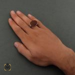 5 انگشتر عقیق یمن با حکاکی من قنع عز ومن طمع ذل - کد 8670 - تصویر 5