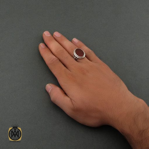 5 انگشتر عقیق یمن با حکاکی یا معز المومنین - کد 8672 - تصویر 5