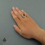 6 انگشتر عقیق یمن مردانه با حکاکی یا حیدر کرار استاد حیدر - کد 8595 - تصویر 6