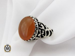 00 انگشتر عقیق یمن با حکاکی شرف الشمس مردانه - کد 8899 - تصویر 6