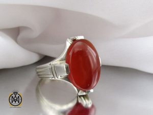 00 انگشتر عقیق یمن مردانه خوش رنگ و مرغوب - کد 8900 - تصویر 6