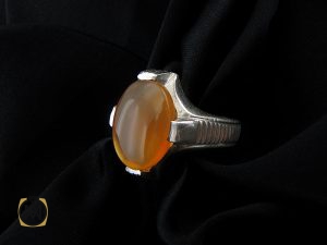 00 انگشتر عقیق یمن با حکاکی شرف الشمس مردانه - کد 8902 - تصویر 6