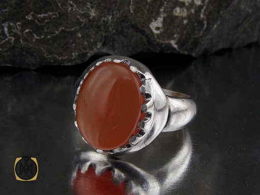 انگشتر عقیق یمن با حکاکی شرف الشمس مردانه - کد 8905 - تصویر 6