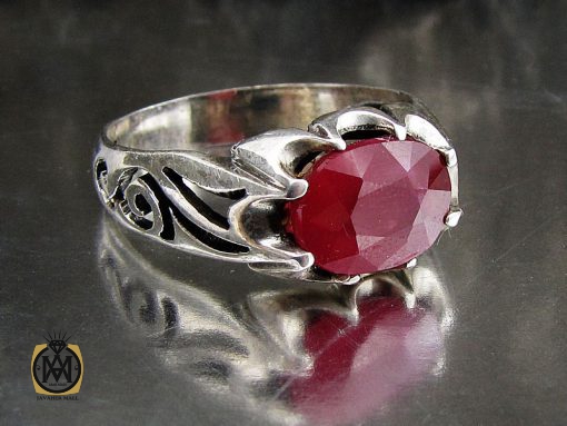 انگشتر یاقوت سرخ خوش رنگ مردانه - کد 8906 - تصویر 6