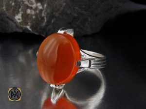 00 انگشتر عقیق یمن با حکاکی شرف الشمس مردانه - کد 8908 - تصویر 6