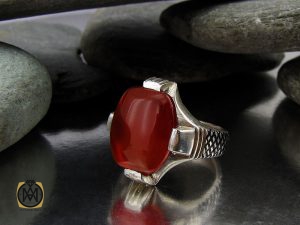 00 انگشتر عقیق یمن خوش رنگ مردانه - کد 8910 - تصویر 6