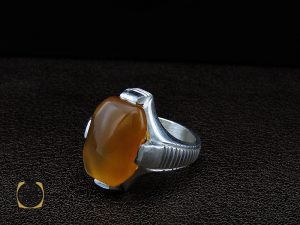 00 انگشتر عقیق یمن با حکاکی شرف الشمس مردانه - کد 8912 - تصویر 6