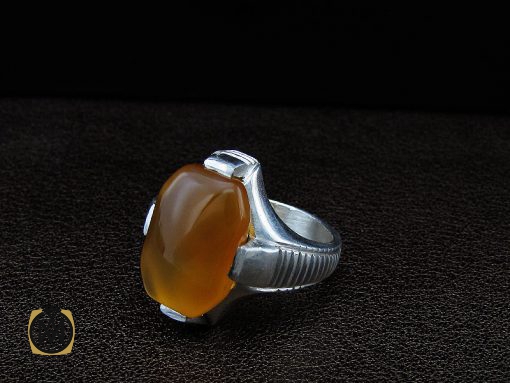 انگشتر عقیق یمن با حکاکی شرف الشمس مردانه - کد 8912 - تصویر 6