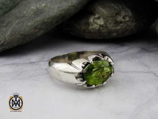 انگشتر زبرجد خوش رنگ مردانه - کد 8914 - تصویر 6