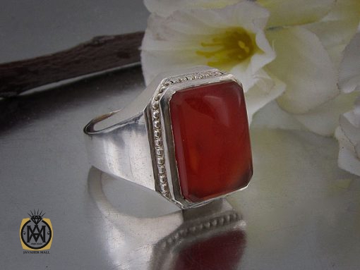 انگشتر عقیق یمن شرف الشمس دست ساز مردانه - کد 8915 - تصویر 6