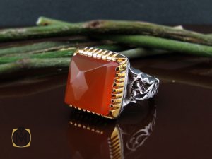 انگشتر عقیق یمن تراش دست ساز مردانه - کد 8917 - تصویر 6