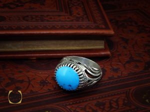 انگشتر فیروزه نیشابوری خوش طبع و فاخر مردانه – کد 8811 - تصویر 6