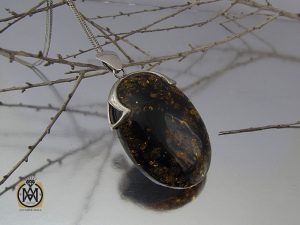 00 مدال کهربا پودری درشت زنانه - کد 3156 - تصویر 5