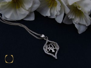 00 مدال نقره زنانه طرح الله - کد 3163 - تصویر 5