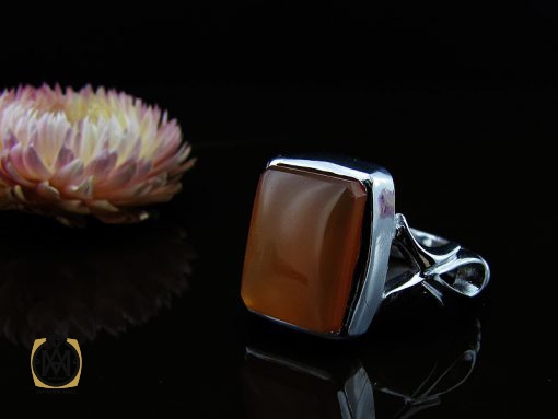 انگشتر عقیق یمن با حکاکی شرف الشمس دست ساز مردانه - کد 8926 - تصویر 6