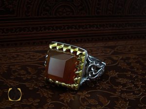 انگشتر عقیق یمن دست ساز مردانه - کد 8928 - تصویر 6