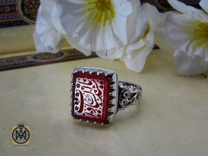 انگشتر عقیق یمن با حکاکی یا سیدالسادات دست ساز مردانه - کد 8931 - تصویر 6
