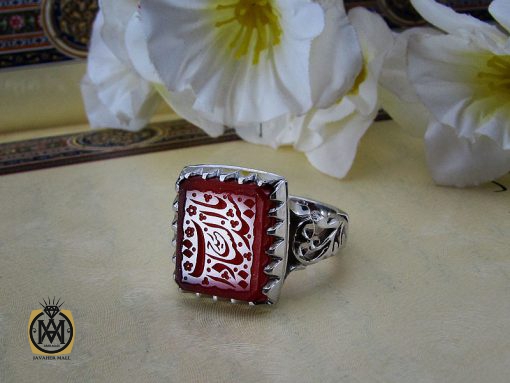 انگشتر عقیق یمن با حکاکی یا سیدالسادات دست ساز مردانه - کد 8931 - تصویر 6