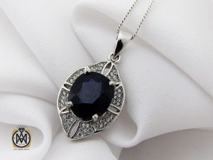 00 مدال یاقوت کبود مرغوب طرح نوشین زنانه - کد 3172 - تصویر 5