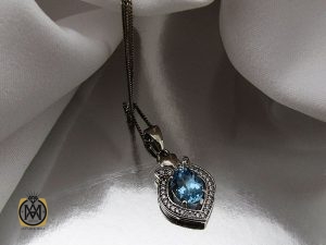 00 مدال  توپازآبی مرغوب طرح نورا زنانه - کد 3173 - تصویر 5