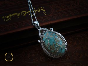 00 مدال فیروزه نیشابوری طرح الیکا زنانه - کد 3181 - تصویر 5