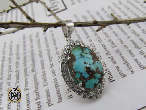 مدال فیروزه نیشابوری طرح ترگل زنانه - کد 3182 - تصویر 5