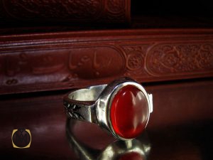 انگشتر عقیق یمن خوش رنگ مردانه دست ساز - کد 8933 - تصویر 6