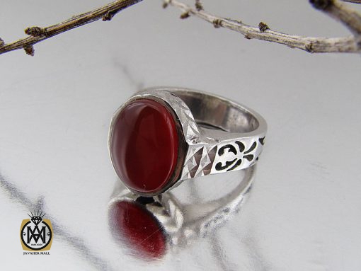 00 انگشتر عقیق یمن خوش رنگ مردانه دست ساز - کد 8934 - تصویر 6