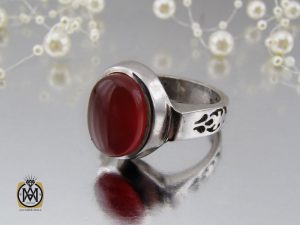 انگشتر عقیق یمن خوش رنگ مردانه دست ساز - کد 8937 - تصویر 6