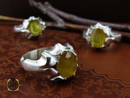 انگشتر یاقوت زرد مردانه دست ساز - کد 8942 - تصویر 7