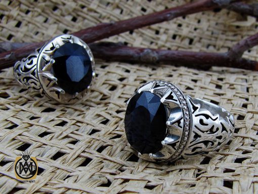 انگشتر یاقوت کبود مردانه دست ساز - کد 8944 - تصویر 6